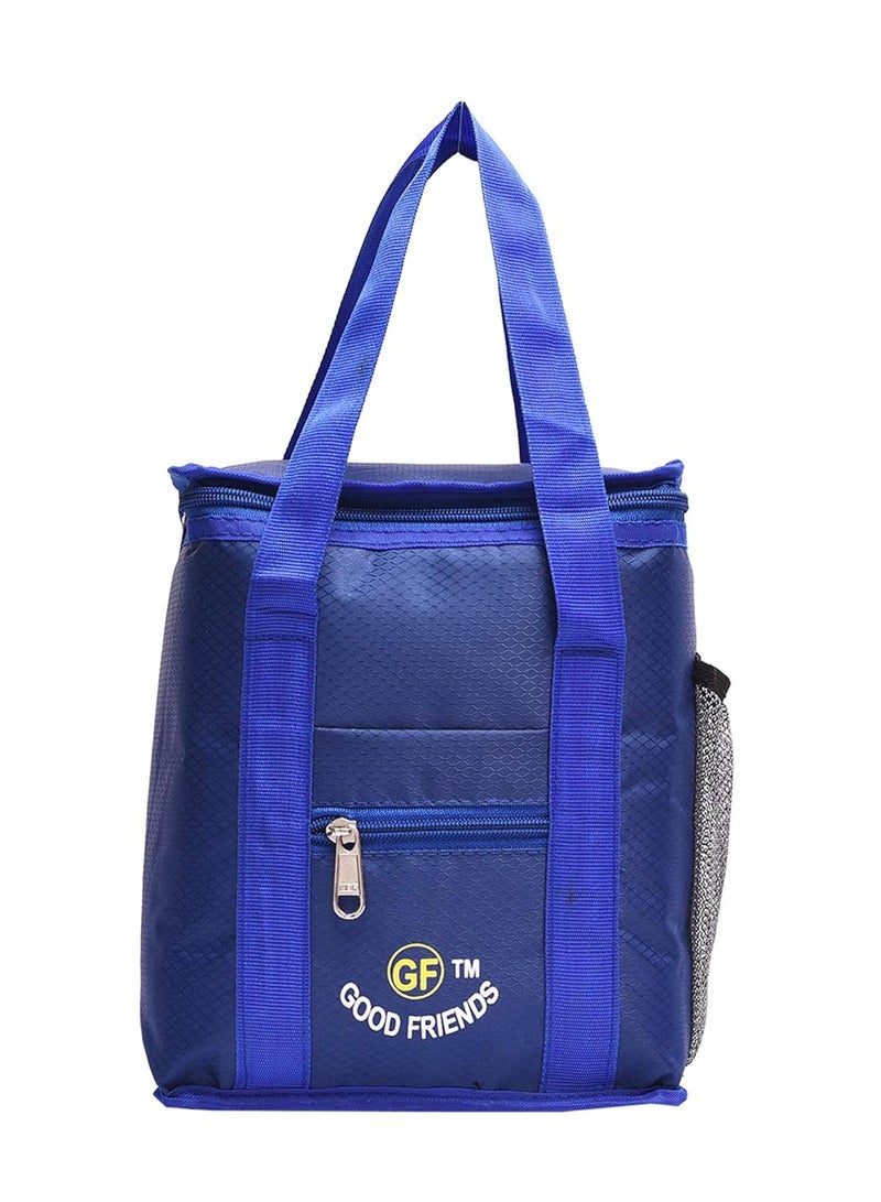 حقيبة غداء جود فريندز للغداء تيفين للمدرسة والمكتب والنزهة حقيبة غداء مقاومة للماء (10 لتر) باللون الأزرق - Image 1