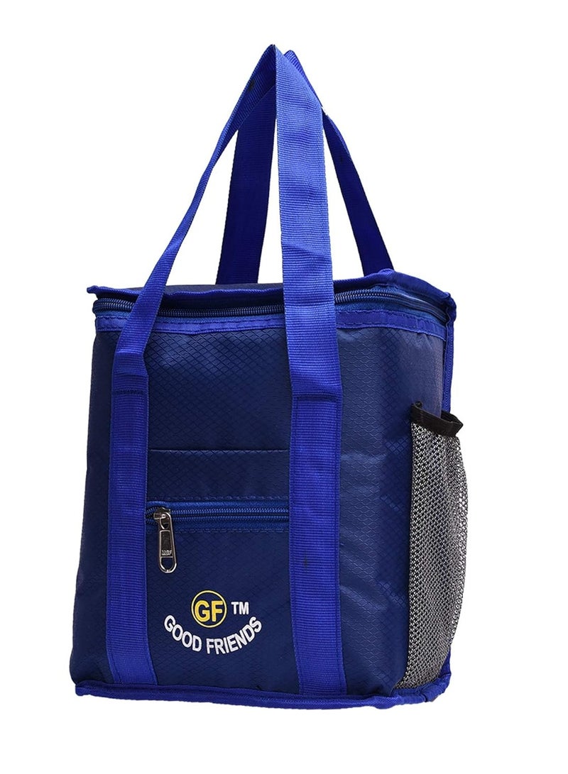 حقيبة غداء جود فريندز للغداء تيفين للمدرسة والمكتب والنزهة حقيبة غداء مقاومة للماء (10 لتر) باللون الأزرق - Image 4