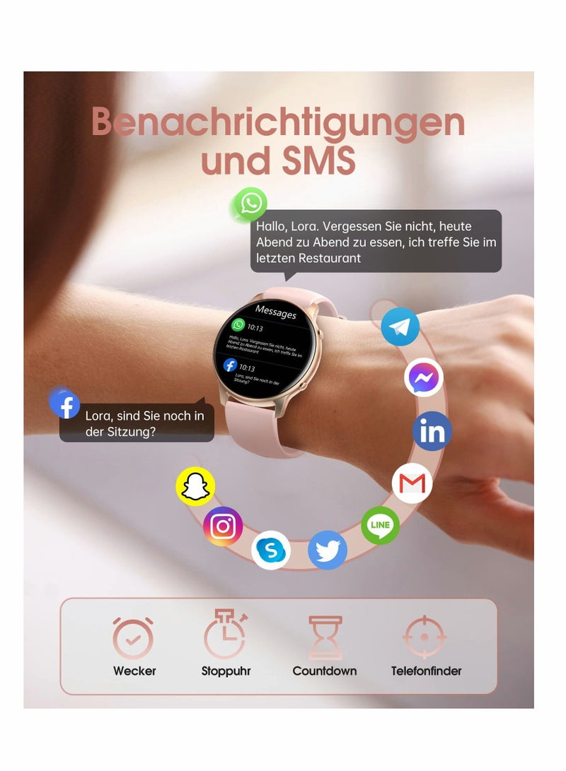 Y&D Women's Smartwatch 1.28 inch Touchscreen Fitness Watch IP68 Waterproof Sports Pedometer with Heart Rate SpO2 Sleep Monitor for iOS and Android - Image 4