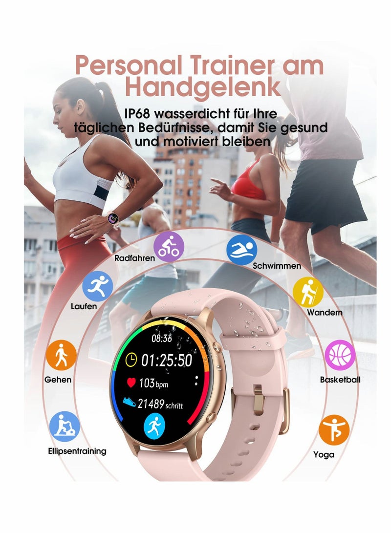 Y&D Women's Smartwatch 1.28 inch Touchscreen Fitness Watch IP68 Waterproof Sports Pedometer with Heart Rate SpO2 Sleep Monitor for iOS and Android - Image 2