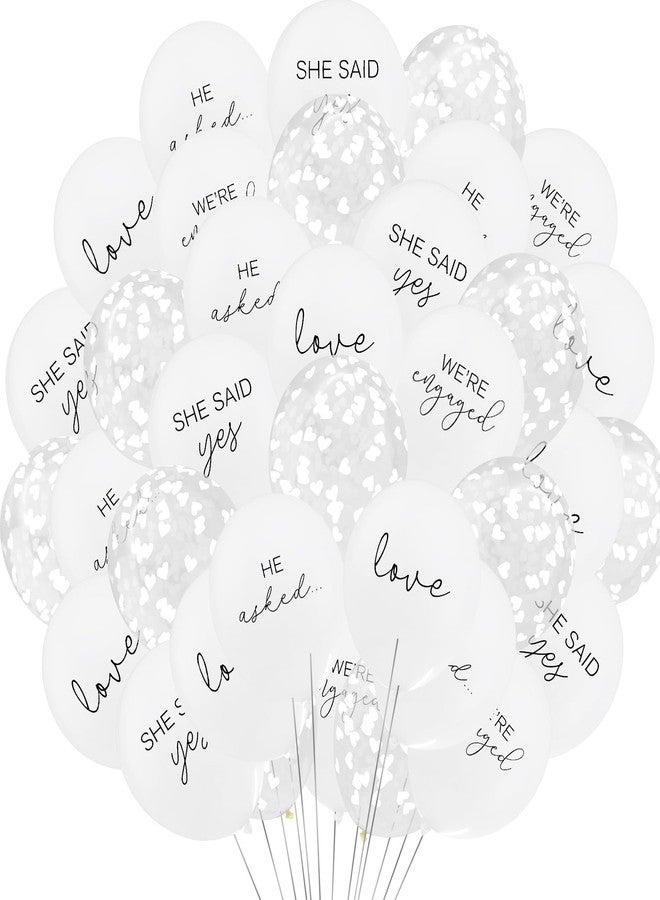 ANTING Engagement Party Balloons HE ASKED,SHE SAID YES! WE'RE ENGAGED Balloons Love Shape Paper Scraps Balloons for Engagement Hen Bachelorette Wedding Party Decoration (36) - Image 1