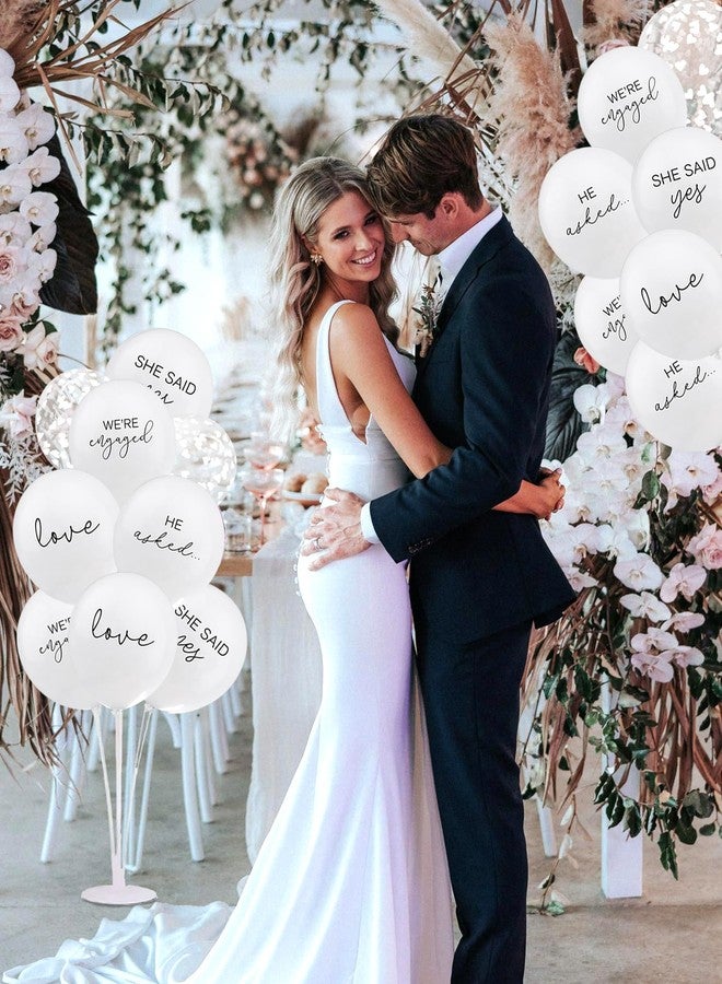 ANTING Engagement Party Balloons HE ASKED,SHE SAID YES! WE'RE ENGAGED Balloons Love Shape Paper Scraps Balloons for Engagement Hen Bachelorette Wedding Party Decoration (36) - Image 3