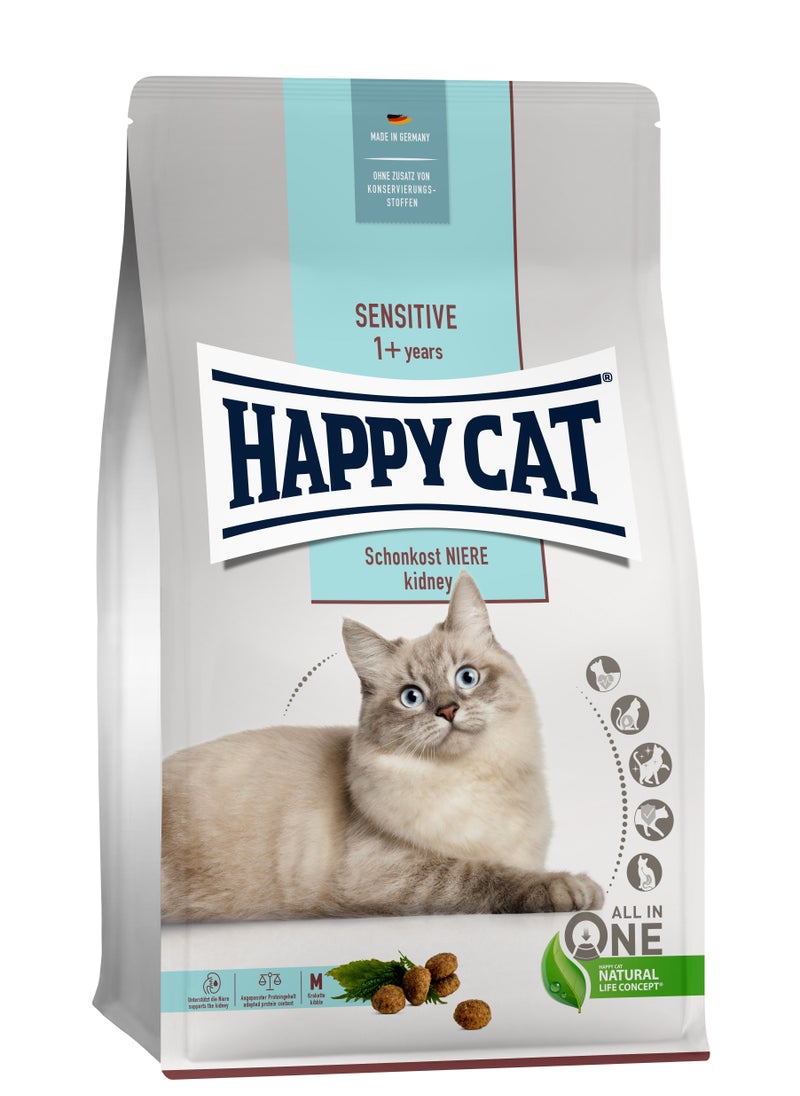 HAPPY CAT - 1.3 kg Super Premium Sensitive Kidney Diet supports the renal function with adapted protein and mineral content for adult sensitive and choosy cats - Image 1