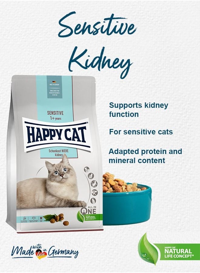 HAPPY CAT - 1.3 kg Super Premium Sensitive Kidney Diet supports the renal function with adapted protein and mineral content for adult sensitive and choosy cats - Image 1