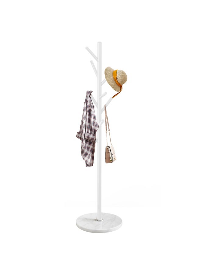 Arabest Coat Rack Stand with Natural Marble Base, Metal Coat Rack Freestanding, Modern Coat Racks, Heavy Duty Standing Coat Tree Hanger for Jacket, Bag, Entryway, Office - Image 1