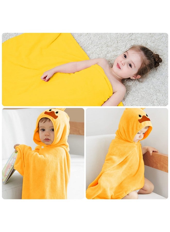ROMASA منشفة استحمام الأطفال رومسا فائقة النعومة مع غطاء رأس، منشفة حمام عالية الامتصاص، بطانية للأطفال، هدايا للاستحمام للأولاد والبنات - 27.5" x 55" (أصفر) - Image 5