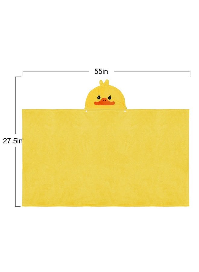 ROMASA منشفة استحمام الأطفال رومسا فائقة النعومة مع غطاء رأس، منشفة حمام عالية الامتصاص، بطانية للأطفال، هدايا للاستحمام للأولاد والبنات - 27.5" x 55" (أصفر) - Image 2