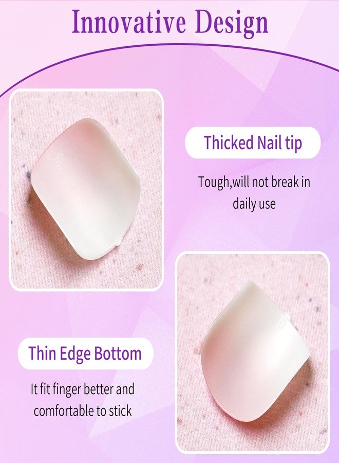 Lifextol 120PC Ombre Square Press on Nails Short Fake Nails Press ons Glue on Nails with Glue&Adhesive Tab, 12 Sizes Acrylic Nails Press on Nails Square False Nail Tips Stick on Artificial Fingernails - Image 5