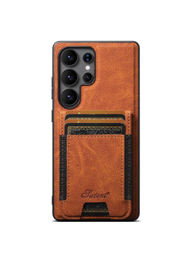Suteni Case For Samsung Galaxy S25 Ultra 5G H17 Litchi Texture Leather MagSafe Detachable Wallet Phone Case - Image 1