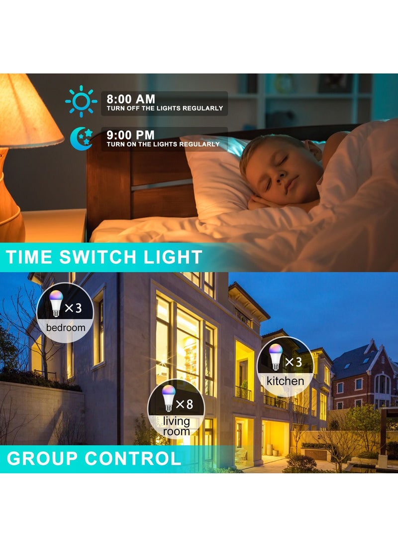 SKY-TOUCH - 2pcs Smart Light Bulb, Multi Color Changing Dimmable Smart Wifi And Bluetooth Compatible With Alexa And Google Home Assistant - Image 1