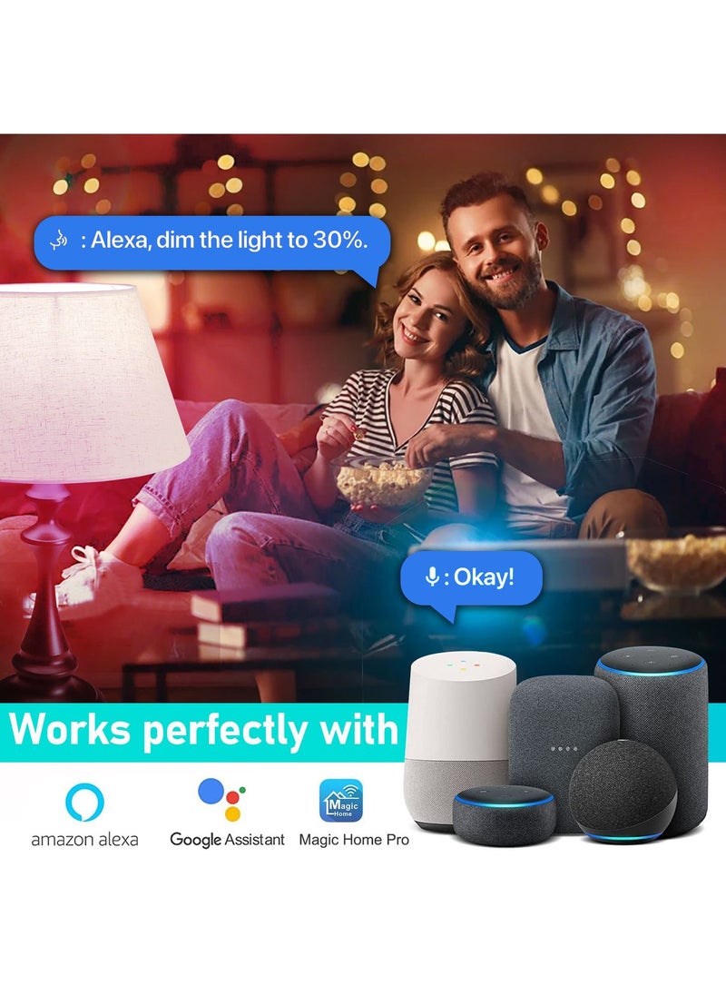 SKY-TOUCH - 2pcs Smart Light Bulb, Multi Color Changing Dimmable Smart Wifi And Bluetooth Compatible With Alexa And Google Home Assistant - Image 1