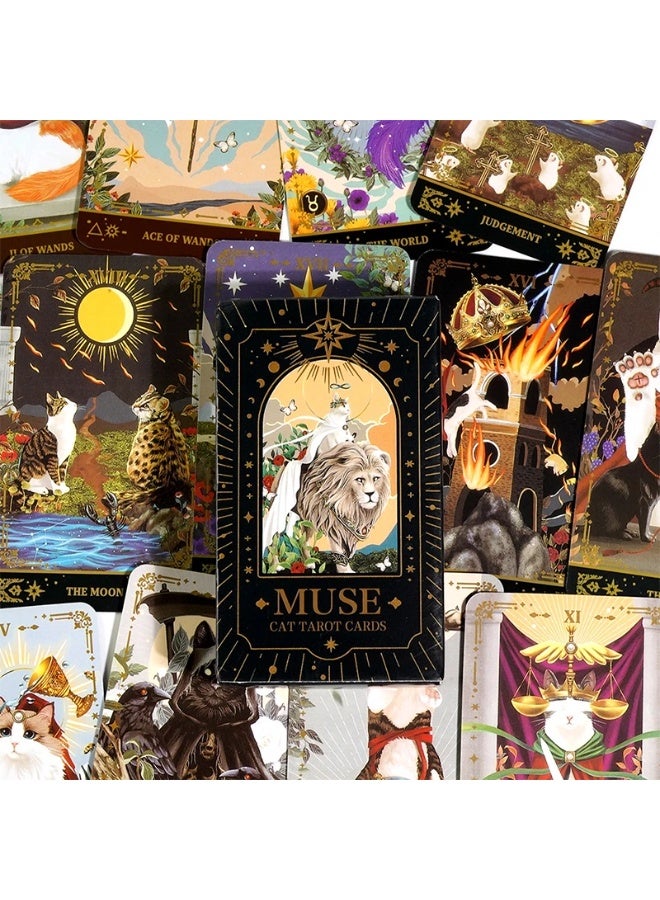 NIBEMINENT بطاقات تاروت القط ميوز - شخصية رئيسية قط أ 78 مجموعة - إصدار النبوءة الغامضة - نسخة التنجيم الإنجليزية - مجموعة لعبة - Image 3