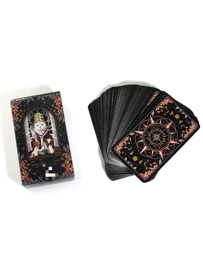 NIBEMINENT بطاقات تاروت القط ميوز - شخصية رئيسية قط أ 78 مجموعة - إصدار النبوءة الغامضة - نسخة التنجيم الإنجليزية - مجموعة لعبة - Image 5