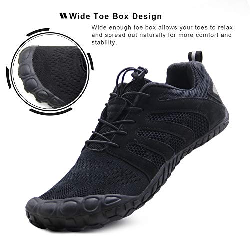 Oranginer Men's Zero Drop Shoes Barefoot Comfortable Five Toe Shoes for Men Black Size 13 - Image 3