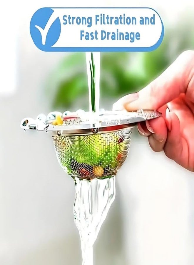 Lapras 𝟏𝟓 𝐘𝐞𝐚𝐫𝐬 𝐖𝐚𝐫𝐫𝐚𝐧𝐭𝐲 Stainless Steel Mesh Sink Filter, Wash Basin Drain Strainer for Kitchen & Bathroom, Blocks Food Waste, Prevents Clogging, Easy to Clean Drain Protector - Image 2
