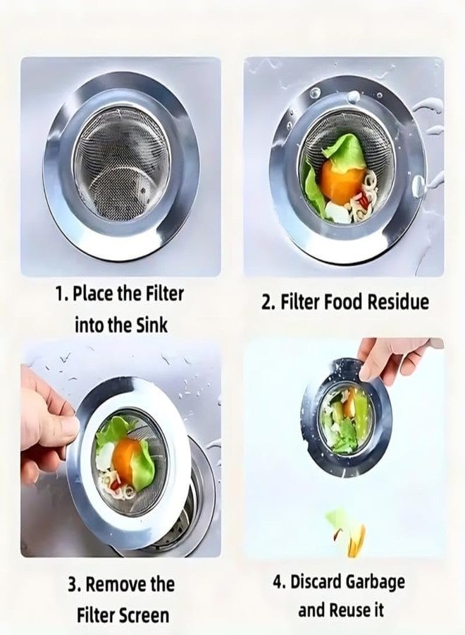 Lapras 𝟏𝟓 𝐘𝐞𝐚𝐫𝐬 𝐖𝐚𝐫𝐫𝐚𝐧𝐭𝐲 Stainless Steel Mesh Sink Filter, Wash Basin Drain Strainer for Kitchen & Bathroom, Blocks Food Waste, Prevents Clogging, Easy to Clean Drain Protector - Image 5