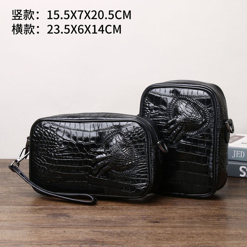 New Men'S Crocodile Belly Pattern Small Shoulder Bag Crocodile Claw Small Shoulder Bag Fashion Casual Men'S Bag Outdoor Mobile Phone Bag - Image 2