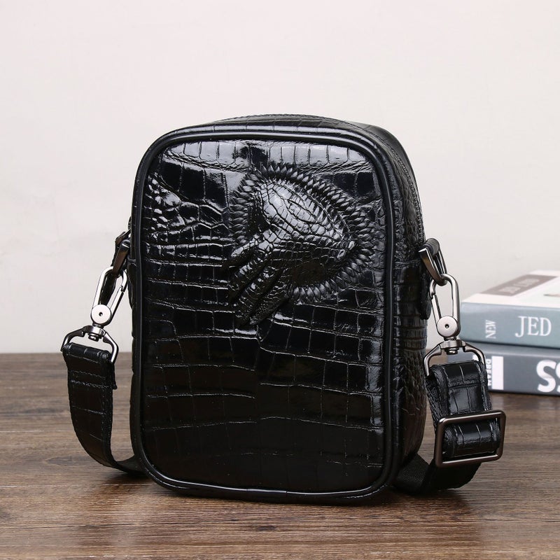 New Men'S Crocodile Belly Pattern Small Shoulder Bag Crocodile Claw Small Shoulder Bag Fashion Casual Men'S Bag Outdoor Mobile Phone Bag - Image 1