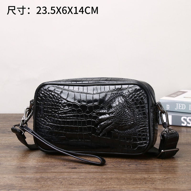 New Men'S Crocodile Belly Pattern Small Shoulder Bag Crocodile Claw Small Shoulder Bag Fashion Casual Men'S Bag Outdoor Mobile Phone Bag - Image 4