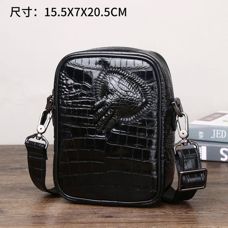 New Men'S Crocodile Belly Pattern Small Shoulder Bag Crocodile Claw Small Shoulder Bag Fashion Casual Men'S Bag Outdoor Mobile Phone Bag - Image 3