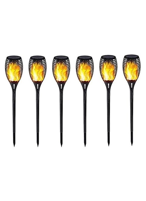 Decorative solar lamps for hotels, gardens, villas and restaurants, 6 pieces, black