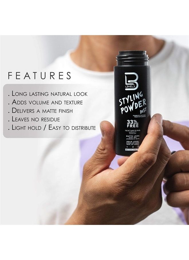 L3 - Level 3 Styling Powder - Natural Look Mens Powder - Easy to Apply with No Oil or Greasy Residue (Small - 30 Grams) - Image 1