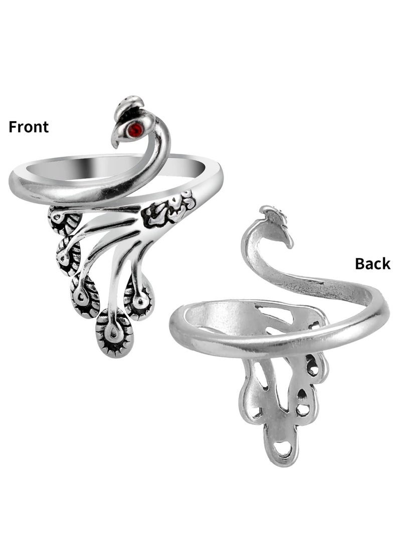 Generic 4 PCS Adjustable Hook Knitting Crochet Supplies Opening Finger Thimble Yarn Holder Loop Ring Crocheting Counter Kit Stitch Markers Tags Pins Hand Weaving (Silver)  - Image 3