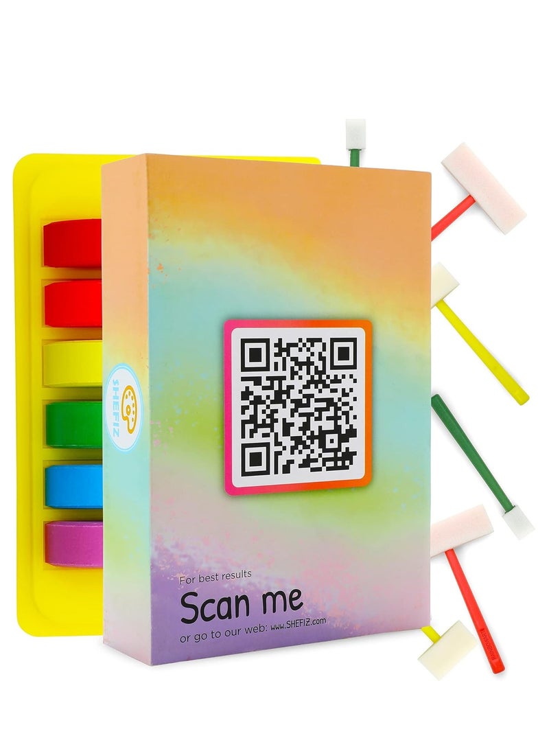 Watercolor Rainbow Magic Set  Art Kit with 6 Sponge Brushes  - Image 1