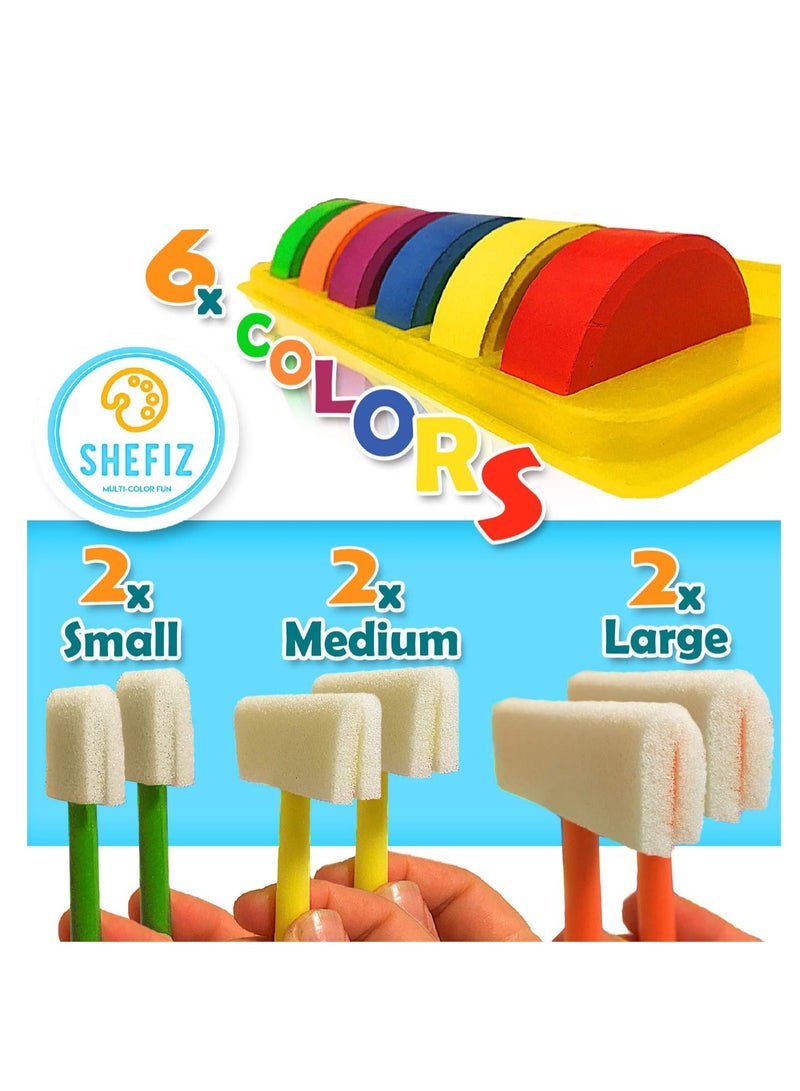 Watercolor Rainbow Magic Set  Art Kit with 6 Sponge Brushes  - Image 5