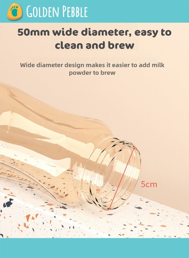 bbet Feeding Bottle,280ML Feeder Bottle for 6 Months+ Baby，Baby Milk Bottle with Handle,PPSU  Kids Milk Bottle,  Medium Size Small Circular Automatic Nursing Bottle with White - Image 3