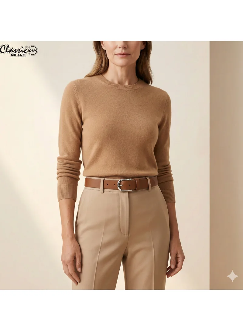 Classic Milano Tan (SGPU22) Classic Milano Women's Belt with Gift Box; Faux Leather Ladies Belt for Dresses, Jeans & Gowns; Stylish Womens Belt; Adjustable Girls Belt; Belt for Women | Full Length: 110 CM (Free Size - Fits up to the waist of 40 Inches / 100 CM) for Women | Best Price UAE