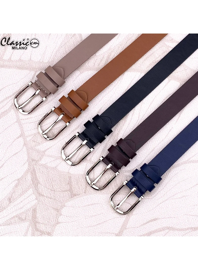 Classic Milano Tan (SGPU22) Classic Milano Women's Belt with Gift Box; Faux Leather Ladies Belt for Dresses, Jeans & Gowns; Stylish Womens Belt; Adjustable Girls Belt; Belt for Women | Full Length: 110 CM (Free Size - Fits up to the waist of 40 Inches / 100 CM) for Women | Best Price UAE