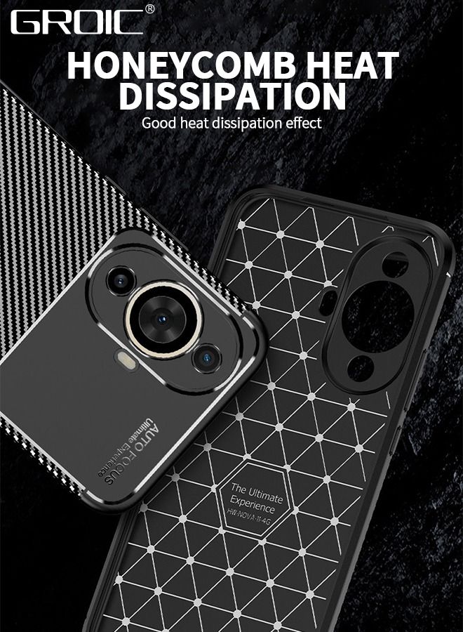 GROIC Suitable for Huawei Nova 11 6.7 Inches All-inclusive Mobile Phone Case Anti-Fall Anti-fingerprint Protective Cover, Hybrid Shock-absorbing Carbon Fiber Business Cover - Image 4