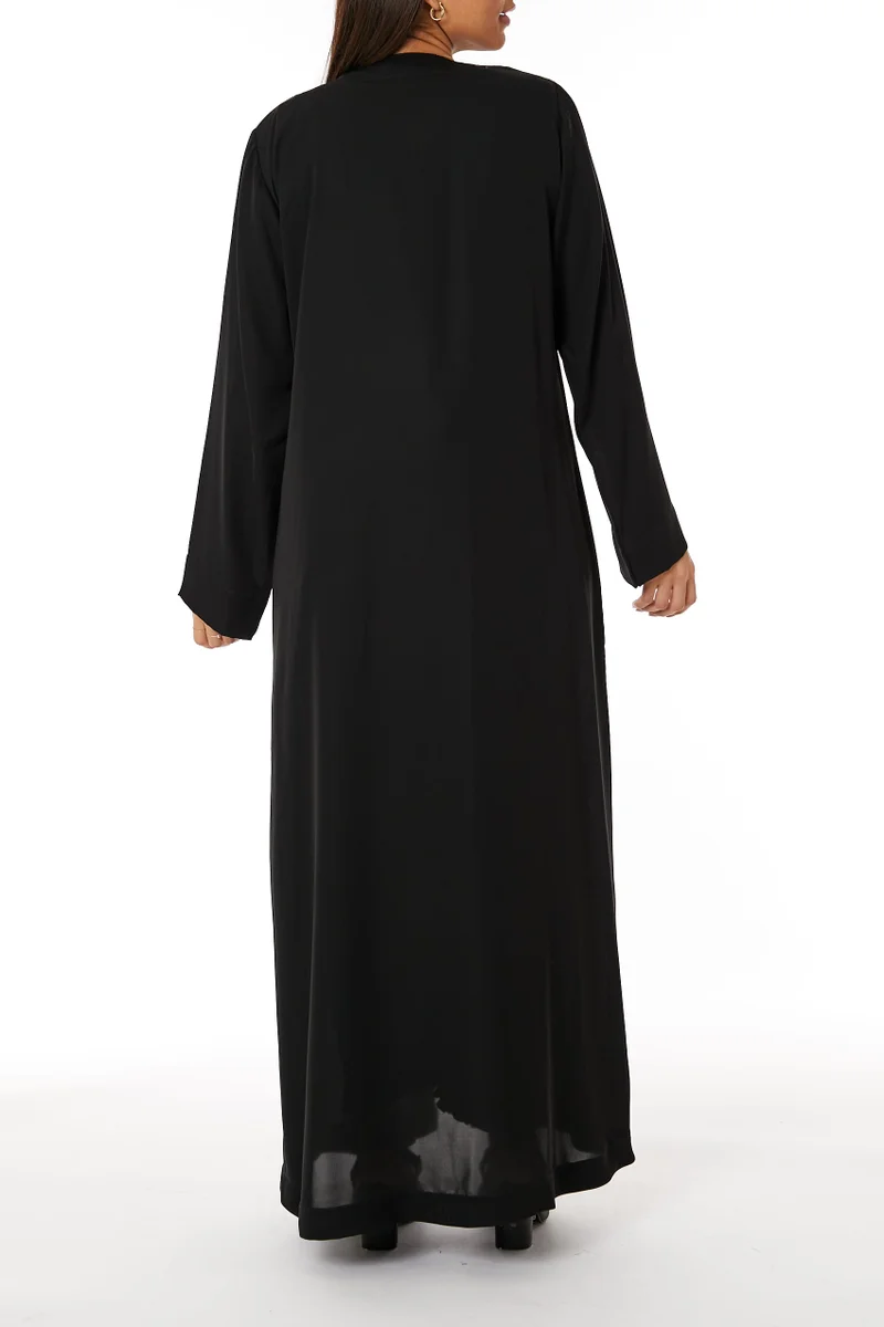 Moistreet  Embroidered Flared Sleeve Abaya for Women | Best Price UAE