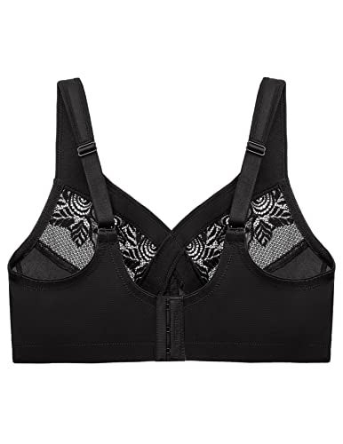 Glamorise Full Figure Plus Size MagicLift Minimizer Bra Wirefree #1003 Black - Image 5
