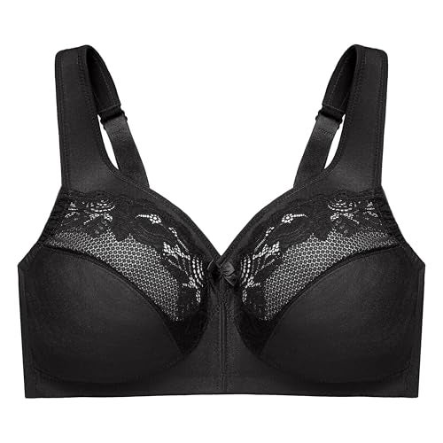 Glamorise Full Figure Plus Size MagicLift Minimizer Bra Wirefree #1003 Black - Image 3