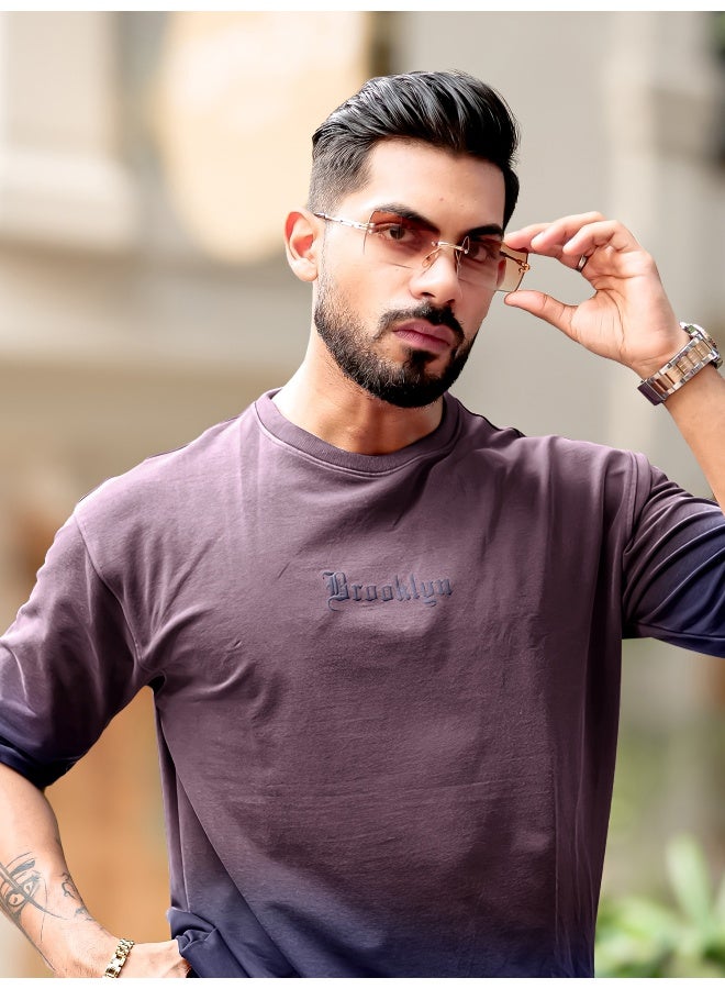 Maniac Maniac Mens Tie & Dye Round Neck 3/4th Sleeve Onion Cotton T-Shirt  - Image 1