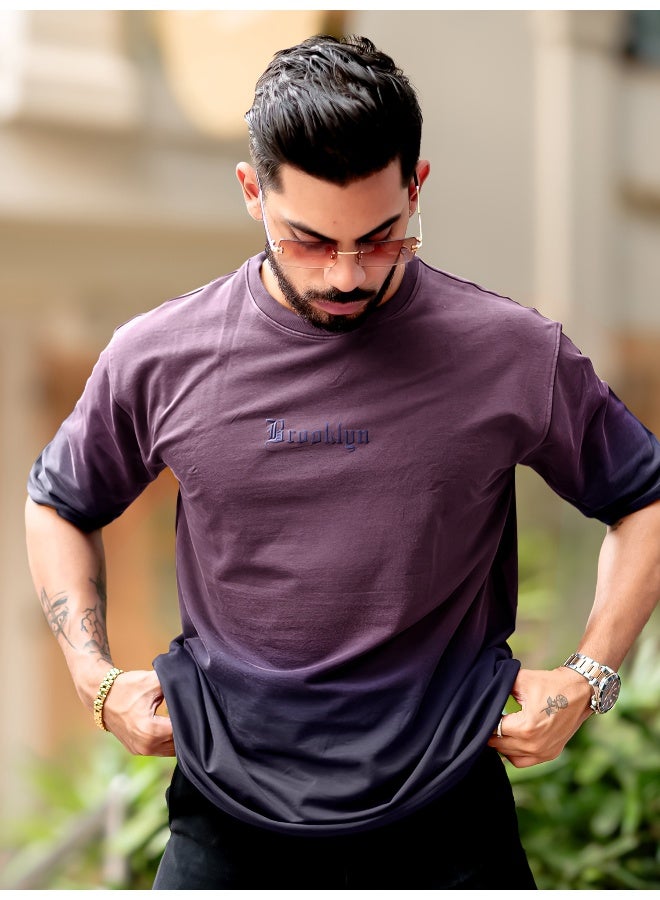 Maniac Maniac Mens Tie & Dye Round Neck 3/4th Sleeve Onion Cotton T-Shirt  - Image 3
