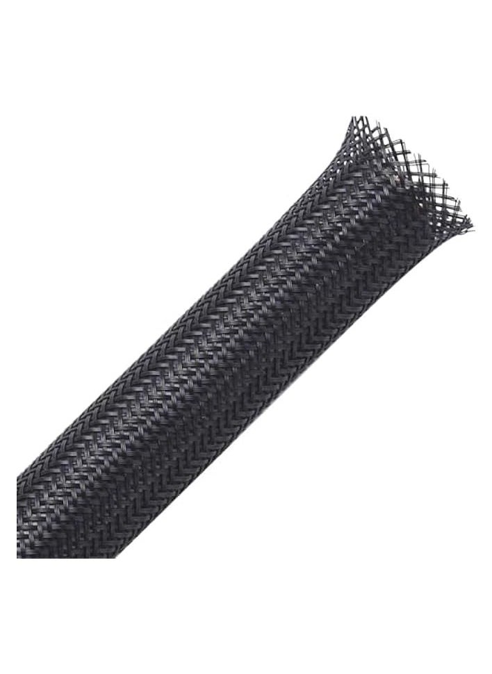 AL FAKHAMA - Braided Cable Sleeve (8.2ft - 1 inch) [2.5 meter - 25mm] inch Cord Protector Wire Loom Tubing Cable Sleeve Split Sleeving for USB Audio Video Power Cord – Protect Animals from Chewing Cords- Black - Image 1