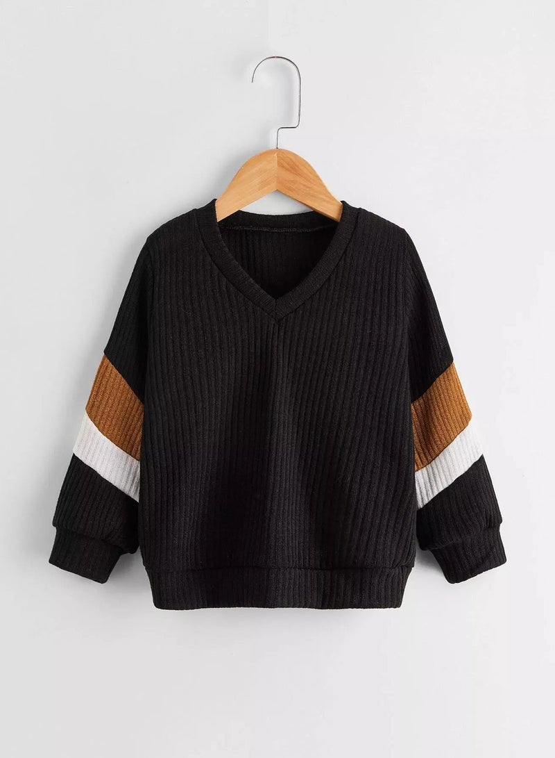 Toddler Boys V Neck Color Block Sweatshirt  - Image 1