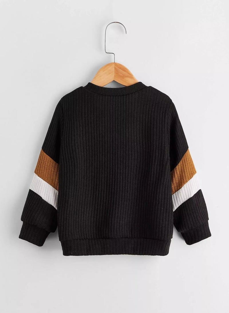 Toddler Boys V Neck Color Block Sweatshirt  - Image 2