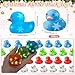 Poen 108 Pcs Christmas Glow in The Dark Rubber Ducks Christmas Rubber Ducks Bulk Light up Mini Duckies Bathtub Toys for Girls Boys Favors Birthday Pool Rewards Cute Style - Image 4