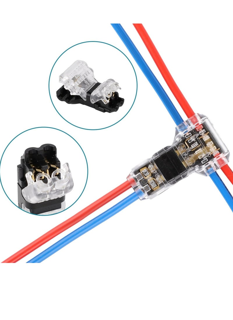 Generic 6pcs Low Voltage Wire Connector, T Type Wire Connectors 2 Pin 3 Way Wire Splitter Connector No Stripping Wire Splice Connectors T Tap, for 18-22 AWG, LED Strip, Audio, Vehicles  - Image 4