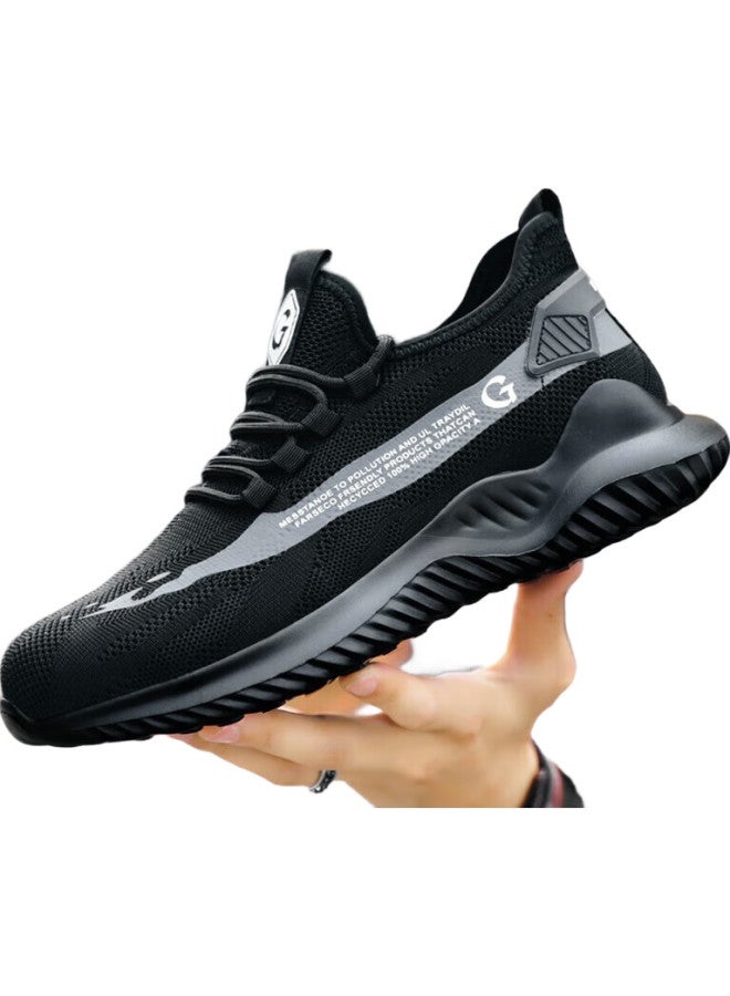 JUNBU أحذية أمان للرجال مع كعب فولاذي، مضادة للكسر، مضادة للثقب، خفيفة الوزن، مريحة، ذات نعل ناعم، أحذية وظيفية لمواقع العمل 2039 مقاس 41 - Image 3