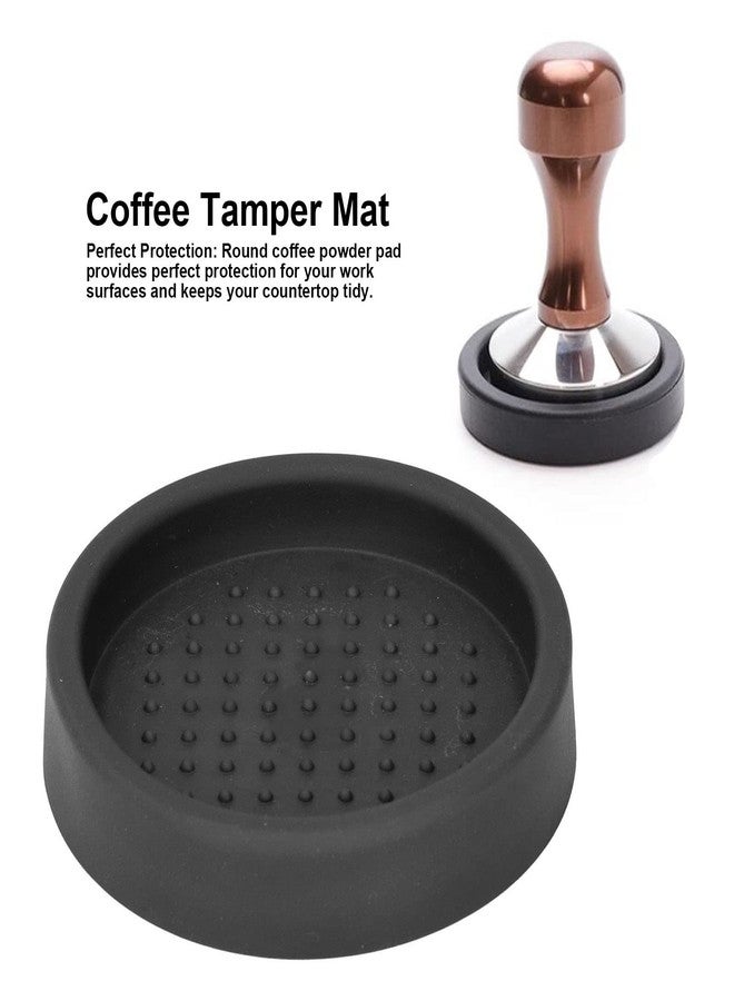OUKENS Espresso Tamper Mat, 3in Round Black Food Grade Silicone Compact Anti Slip Single Hole Coffee Tamping Mat, Coffee Powder Pressing Pad for Cafe Household - Image 3