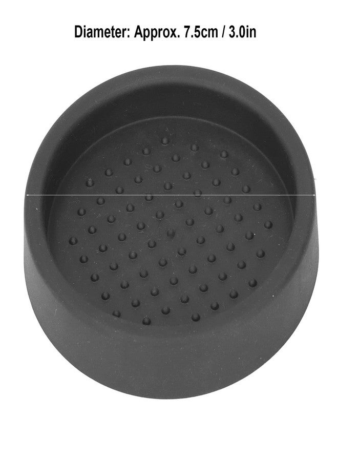 OUKENS Espresso Tamper Mat, 3in Round Black Food Grade Silicone Compact Anti Slip Single Hole Coffee Tamping Mat, Coffee Powder Pressing Pad for Cafe Household - Image 2