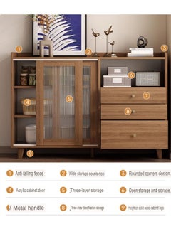 keke Modern Wooden Storage Kitchen Cabinet with Shelves for Living Room & Kitchen  - Image 5