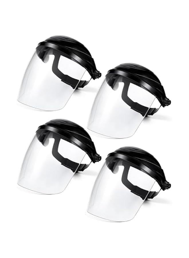 Arabest 4 Pack Safety Face Shield for Grinding and Cutting, Full Impact Resistant Face Shield Mask for Work Chemical Woodworking (Black)  - Image 1