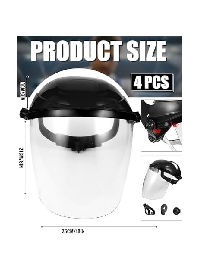 Arabest 4 Pack Safety Face Shield for Grinding and Cutting, Full Impact Resistant Face Shield Mask for Work Chemical Woodworking (Black)  - Image 2