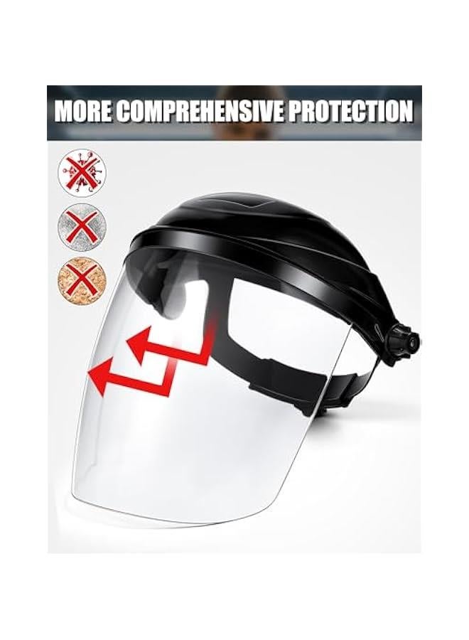 Arabest 4 Pack Safety Face Shield for Grinding and Cutting, Full Impact Resistant Face Shield Mask for Work Chemical Woodworking (Black)  - Image 4